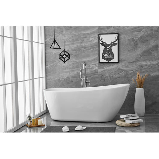Elegant Kitchen/Bath Chantal 67" Bathtub, Glossy White