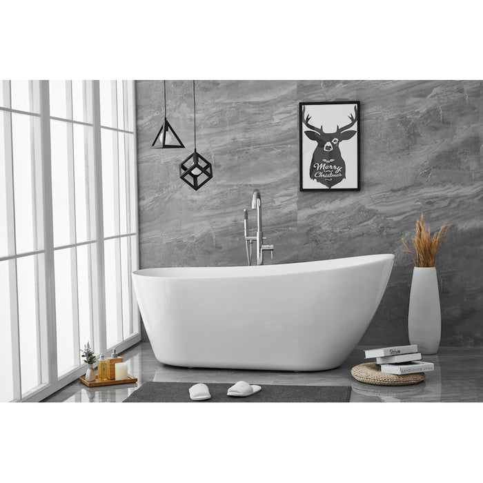 Elegant Kitchen/Bath Chantal 67" Bathtub, Glossy White