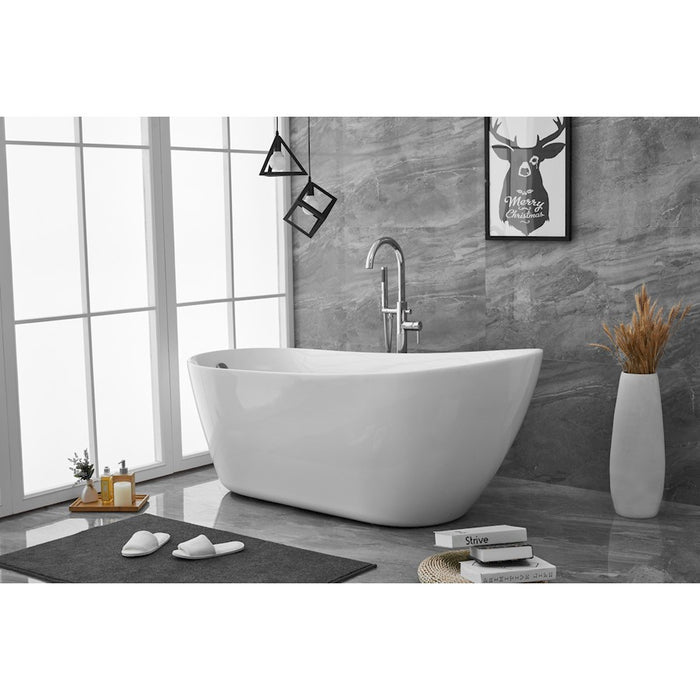 Elegant Kitchen/Bath Chantal 67" Bathtub, Glossy White