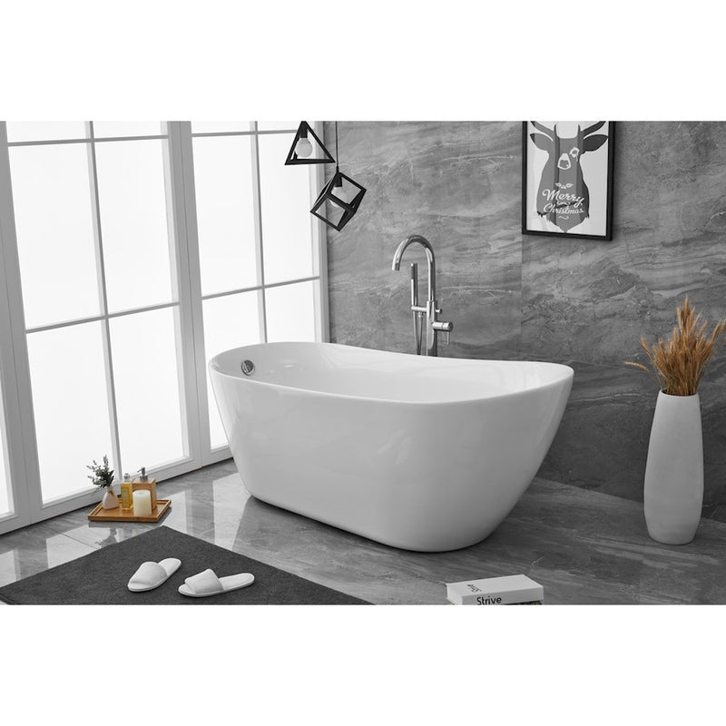 Elegant Kitchen/Bath Chantal 67" Bathtub, Glossy White