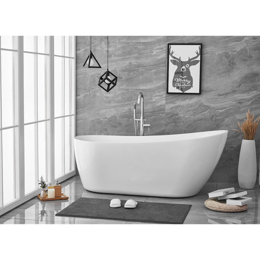 Elegant Kitchen/Bath Chantal 70" Bathtub, Glossy White