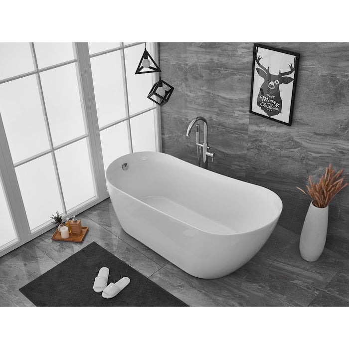 Elegant Kitchen/Bath Chantal 70" Bathtub, Glossy White