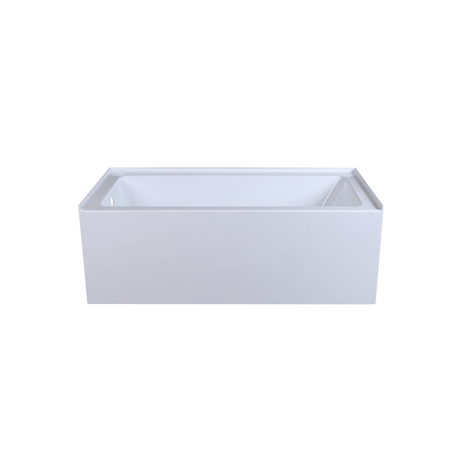 Elegant 3060 Niklaus 60" Left Faucet Bathtub, Glossy White