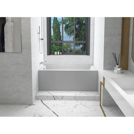 Elegant 3060 Niklaus 60" Left Faucet Bathtub, Glossy White