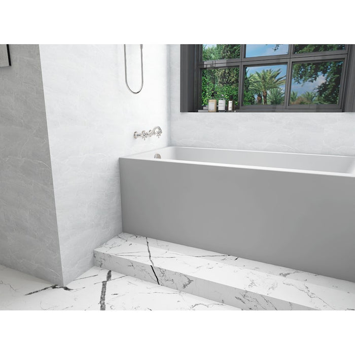 Elegant 3060 Niklaus 60" Left Faucet Bathtub, Glossy White