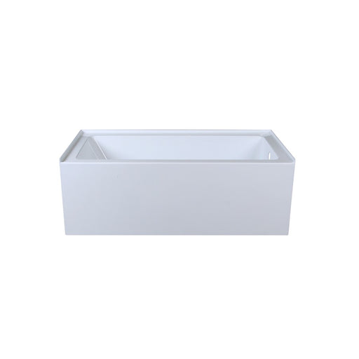 Elegant 3060 Niklaus 60" Right Faucet Bathtub, Glossy White - BT201-R3060GW