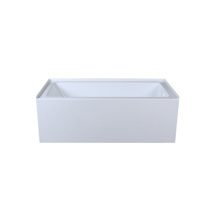 Elegant 3060 Niklaus 60" Right Faucet Bathtub, Glossy White
