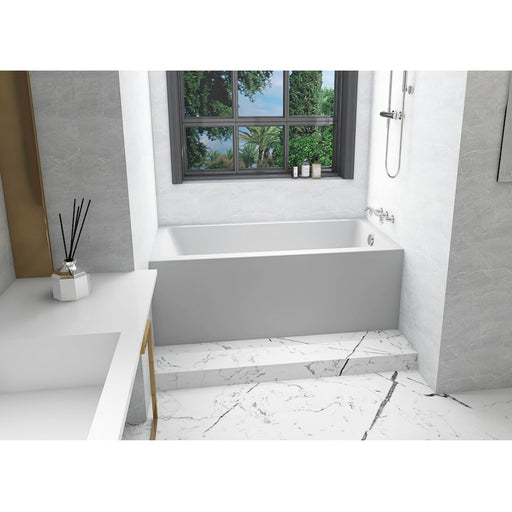 Elegant 3060 Niklaus 60" Right Faucet Bathtub, Glossy White