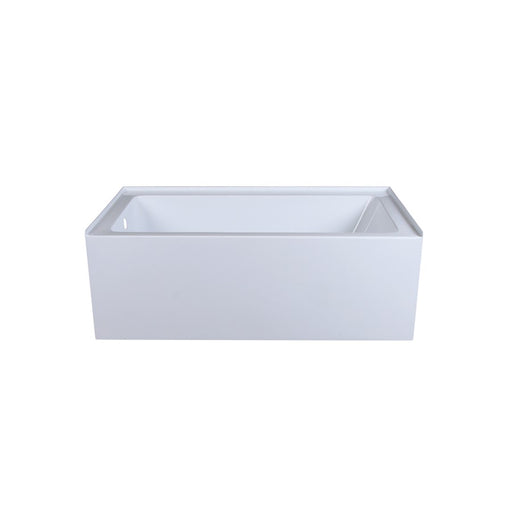 Elegant 3260 Niklaus 60" Left Faucet Bathtub, Glossy White - BT202-L3260GW