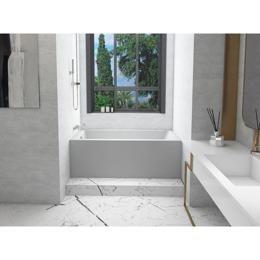 Elegant 3260 Niklaus 60" Left Faucet Bathtub, Glossy White