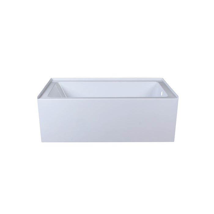 Elegant 3260 Niklaus 60" Right Faucet Bathtub, Glossy White
