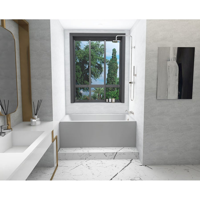 Elegant 3260 Niklaus 60" Right Faucet Bathtub, Glossy White