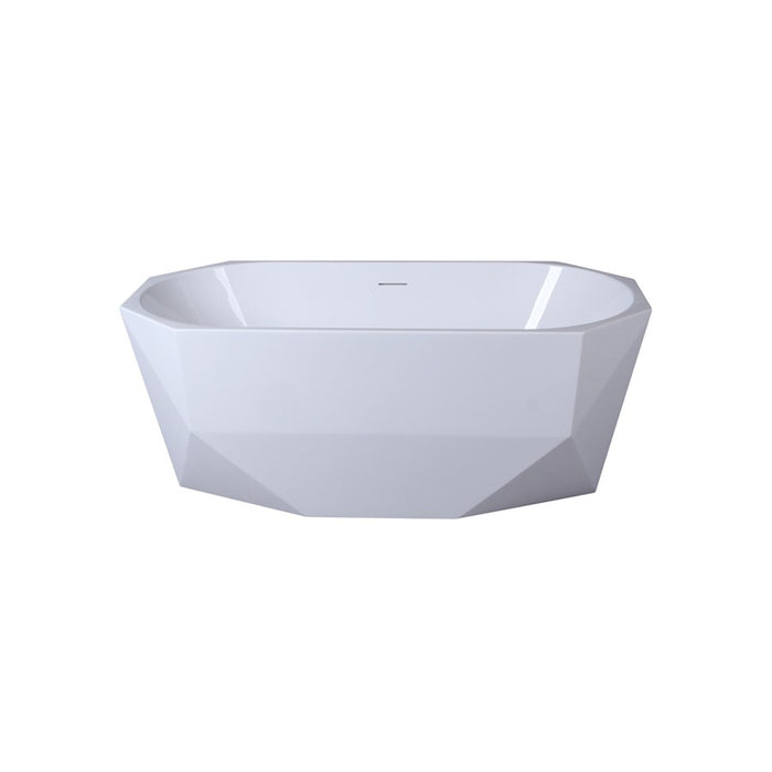 Elegant Kitchen/Bath Ethen 59" Bathtub, Glossy White