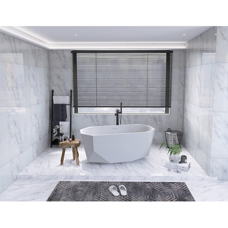 Elegant Kitchen/Bath Ethen 59" Bathtub, Glossy White