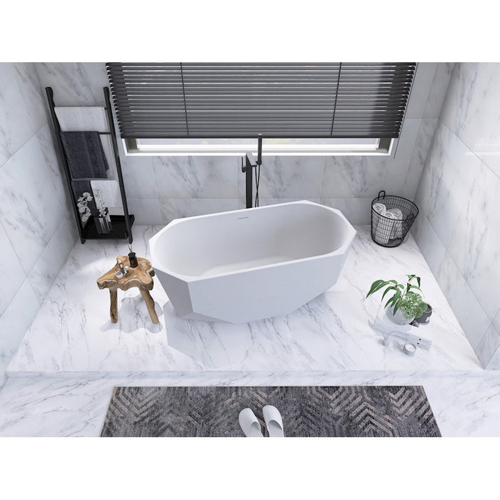Elegant Kitchen/Bath Ethen 59" Bathtub, Glossy White