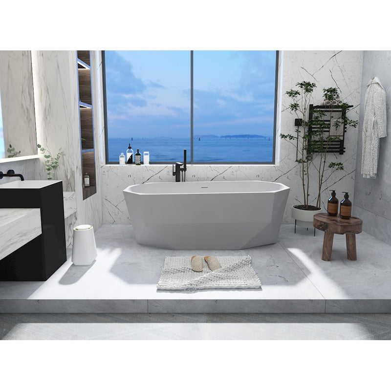 Elegant Kitchen/Bath Ethen 67" Bathtub, Glossy White