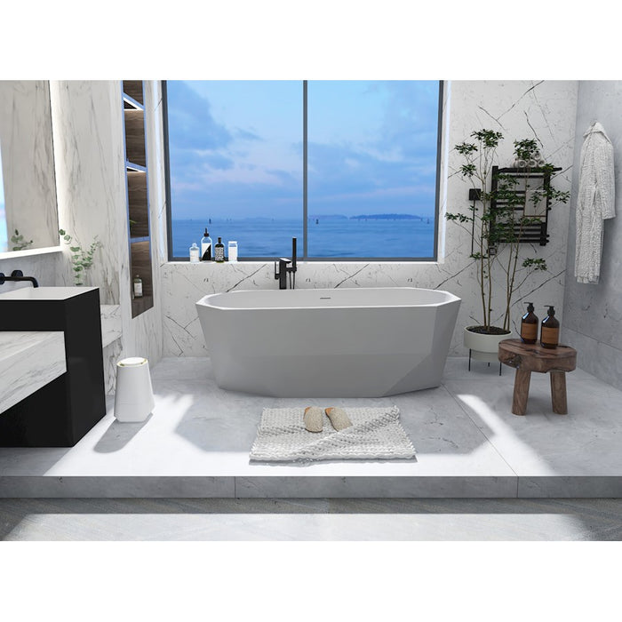 Elegant Kitchen/Bath Ethen 67" Bathtub, Glossy White