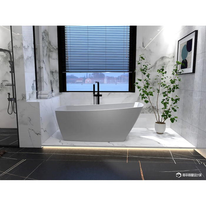 Elegant Kitchen/Bath Brock 67" Bathtub, Glossy White
