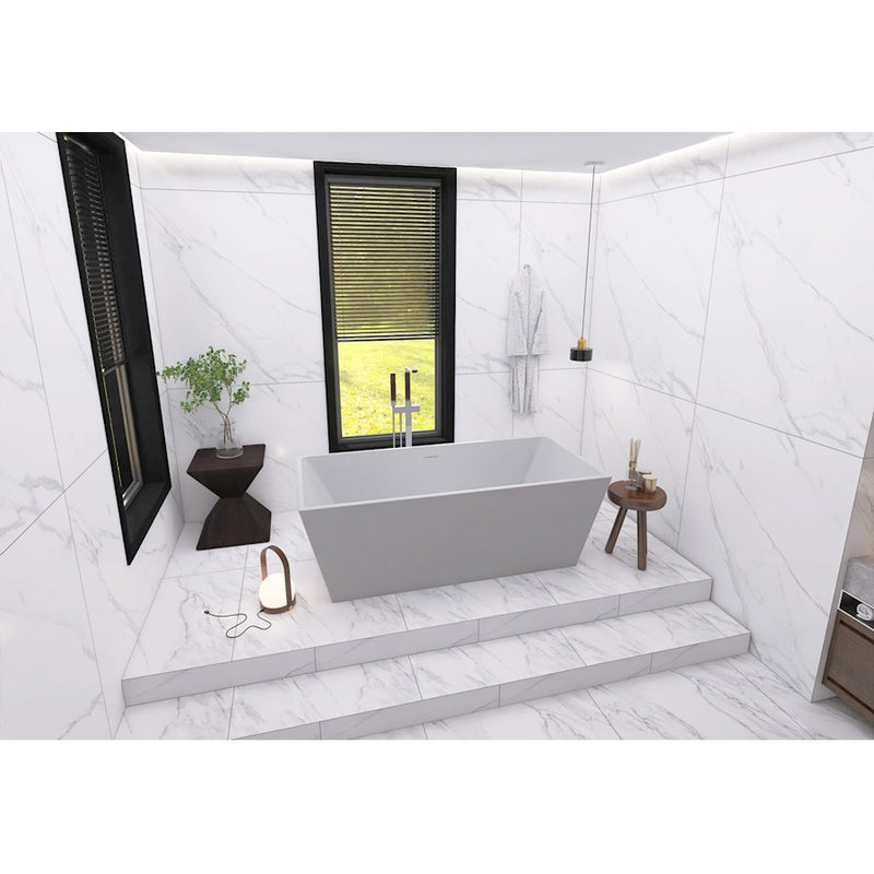 Elegant Kitchen/Bath Turner 67" Bathtub, Glossy White