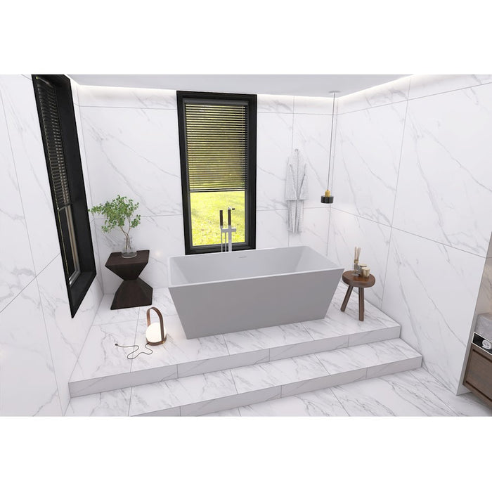 Elegant Kitchen/Bath Turner 67" Bathtub, Glossy White