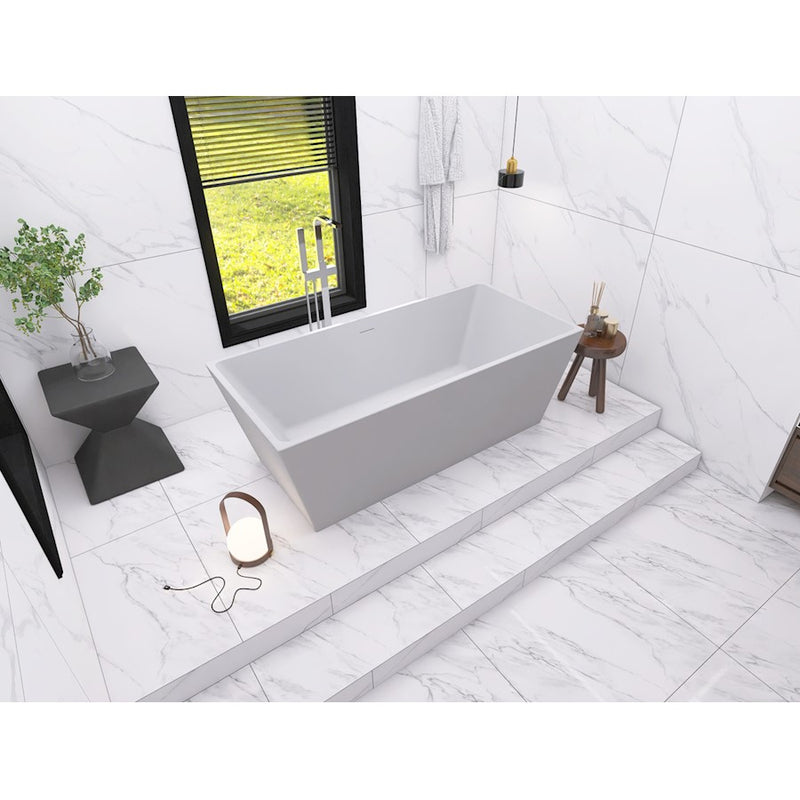 Elegant Kitchen/Bath Turner 67" Bathtub, Glossy White