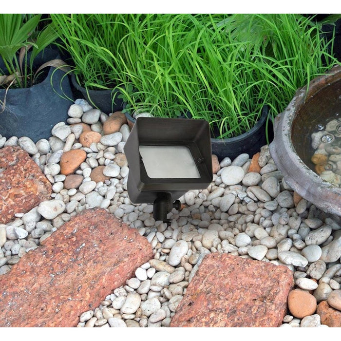 Elitco Lighting Aera Outdoor 12V Cast Brass Flood Light, BZ