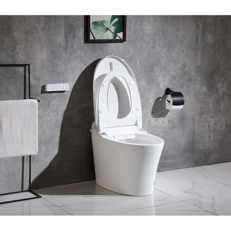 Elegant Kitchen/Bath Kano Smart Round Bidet Toilet, Glossy White