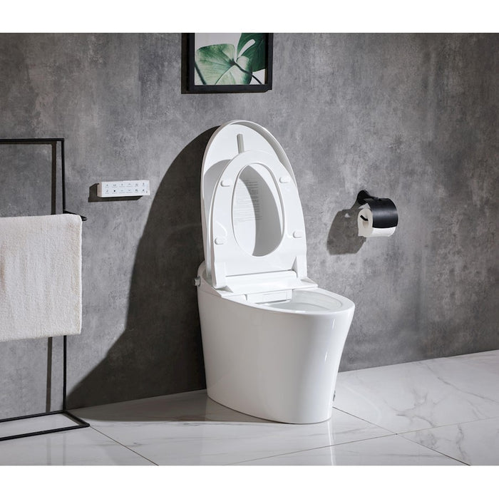 Elegant Kitchen/Bath Kano Smart Round Bidet Toilet, Glossy White