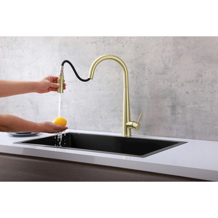 Elegant Lighting Lucas Kitchen Faucet, Brushed Gold