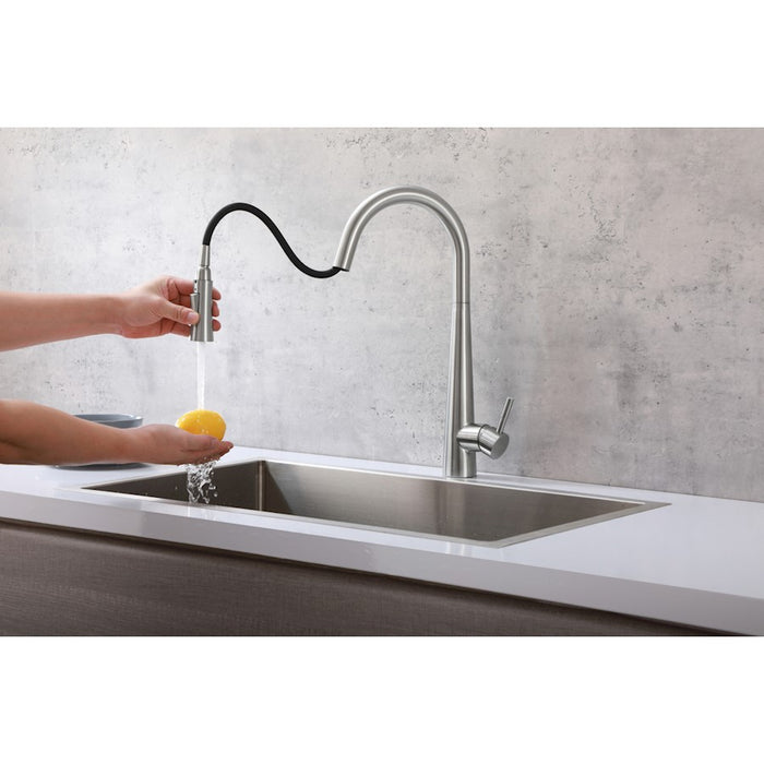 Elegant Lighting Lucas Kitchen Faucet, Brushed Nickel