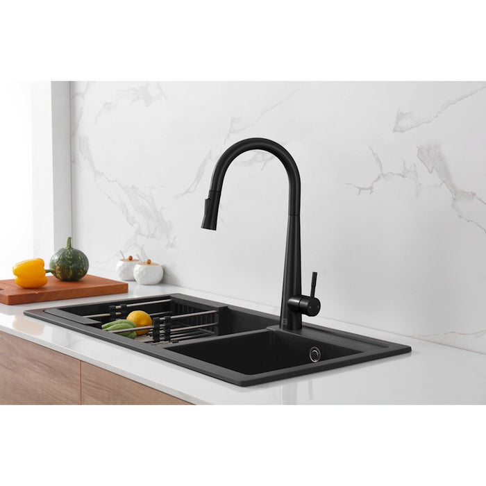 Elegant Lighting Lucas Kitchen Faucet, Matte Black
