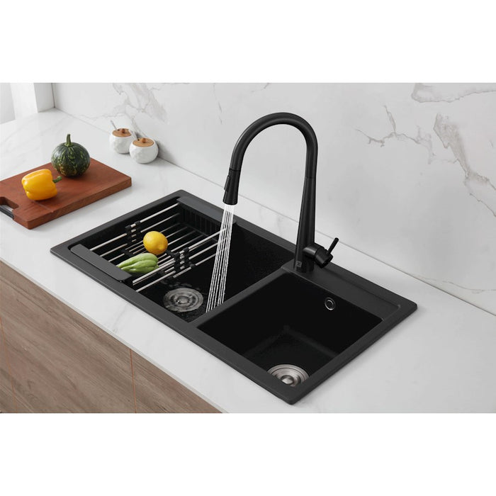 Elegant Lighting Lucas Kitchen Faucet, Matte Black