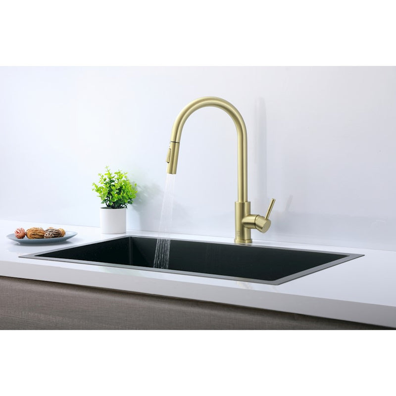 Elegant Lighting Jack Kitchen Faucet, Brushed Gold