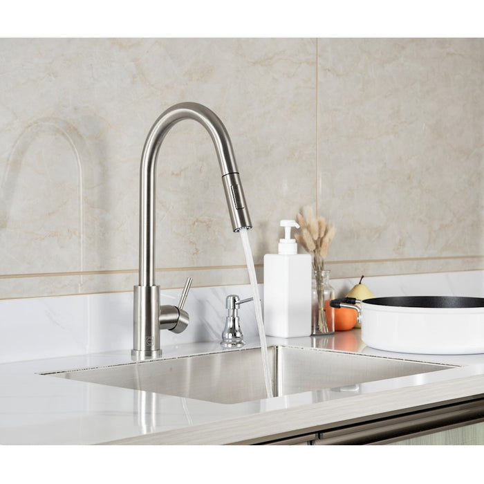 Elegant Lighting Jack Kitchen Faucet, Brushed Nickel