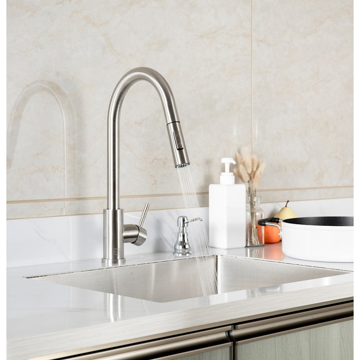 Elegant Lighting Jack Kitchen Faucet, Brushed Nickel