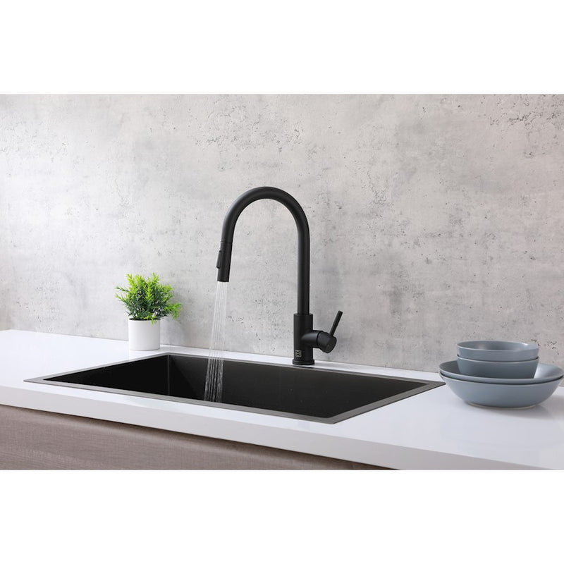 Elegant Lighting Jack Kitchen Faucet, Matte Black