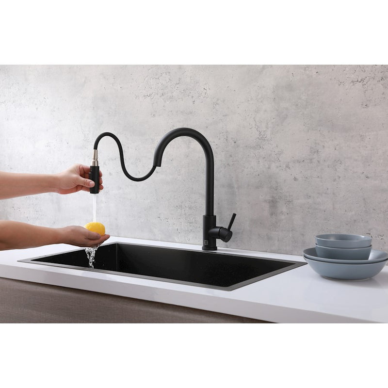 Elegant Lighting Jack Kitchen Faucet, Matte Black