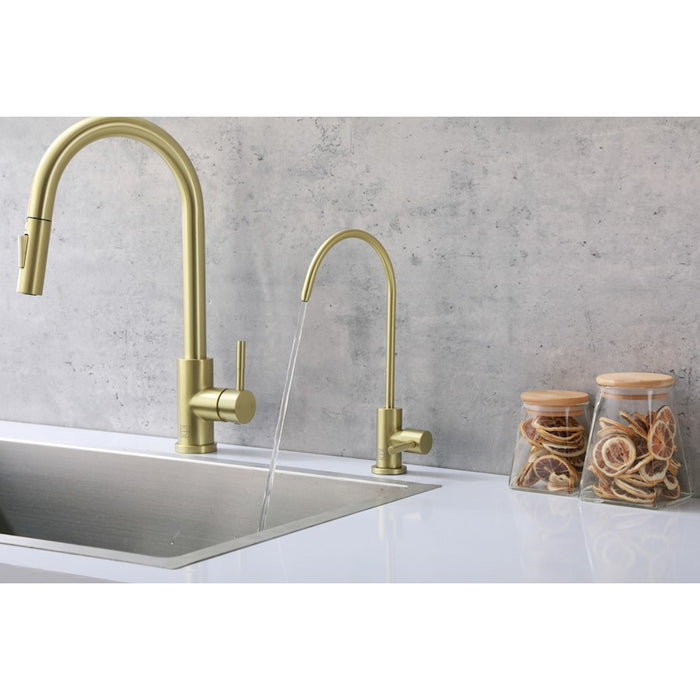 Elegant Lighting Rian Kitchen Faucet, Brushed Gold