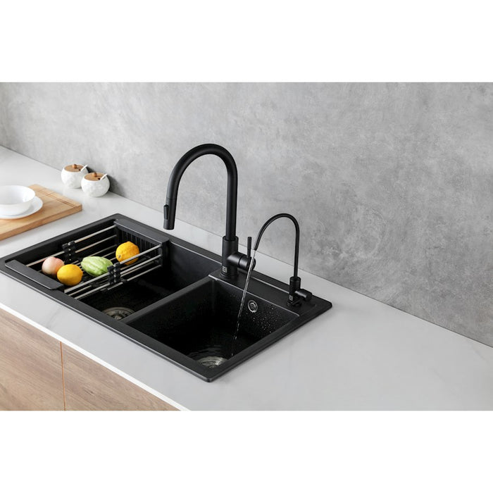 Elegant Lighting Rian Kitchen Faucet, Matte Black