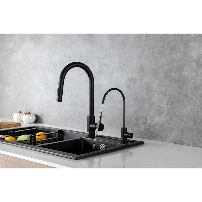 Elegant Lighting Rian Kitchen Faucet, Matte Black
