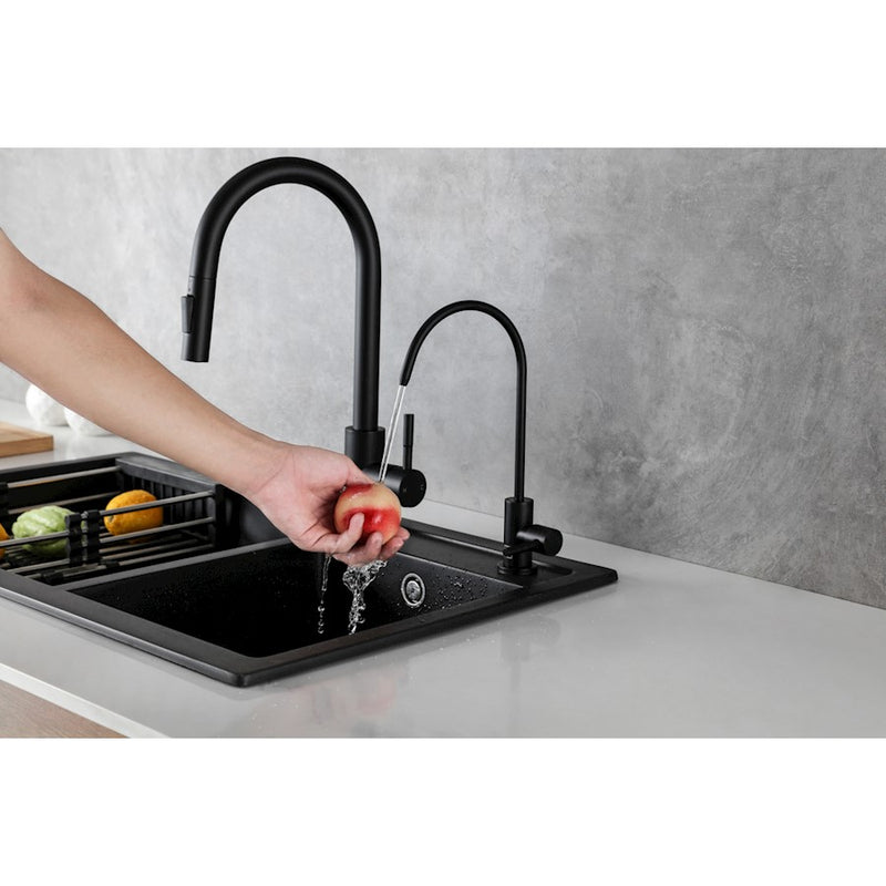 Elegant Lighting Rian Kitchen Faucet, Matte Black