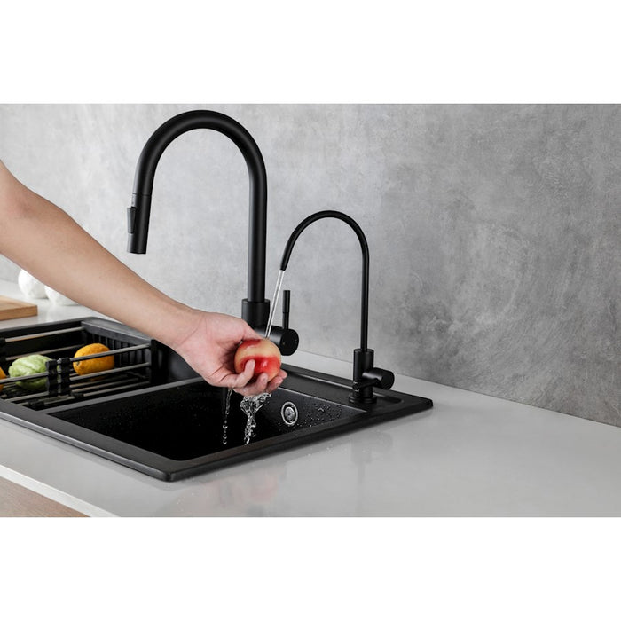 Elegant Lighting Rian Kitchen Faucet, Matte Black