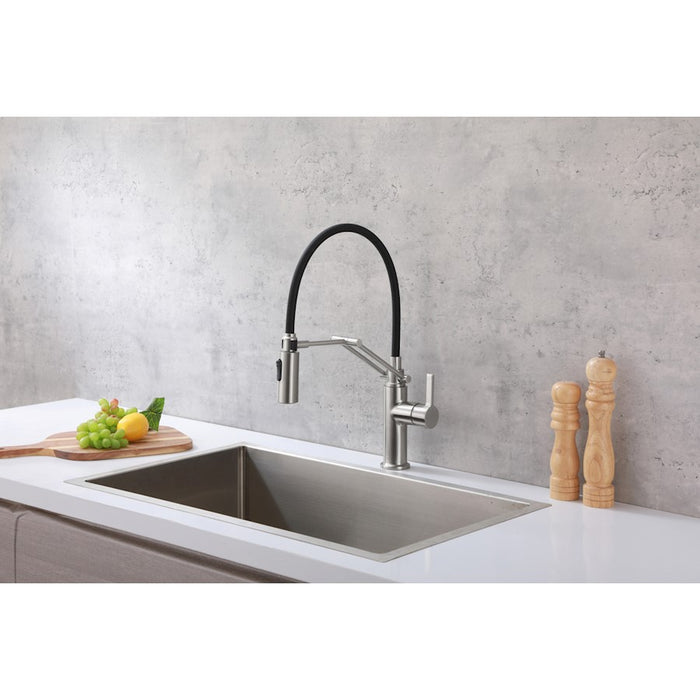 Elegant Lighting Leonardo Kitchen Faucet, Brushed Nickel