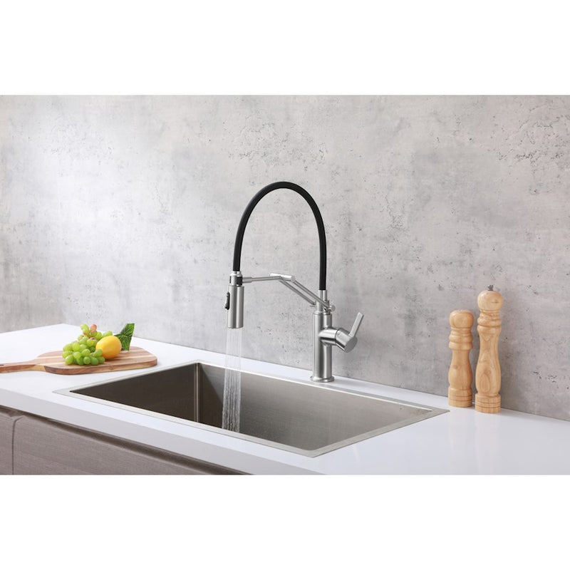 Elegant Lighting Leonardo Kitchen Faucet, Brushed Nickel