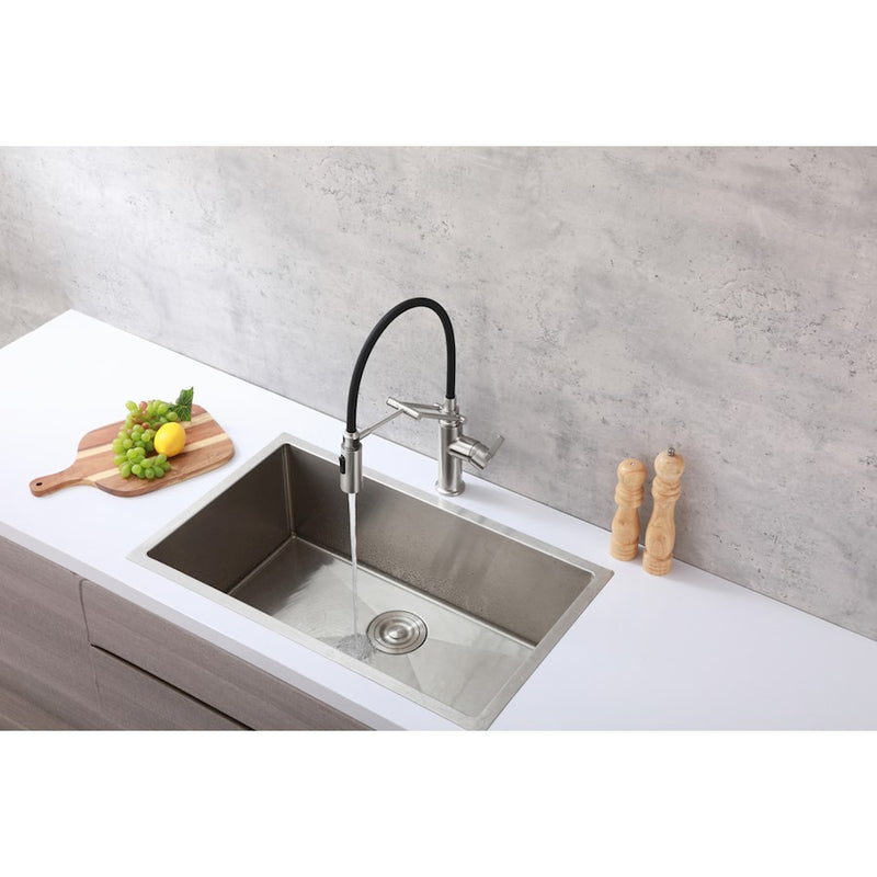 Elegant Lighting Leonardo Kitchen Faucet, Brushed Nickel
