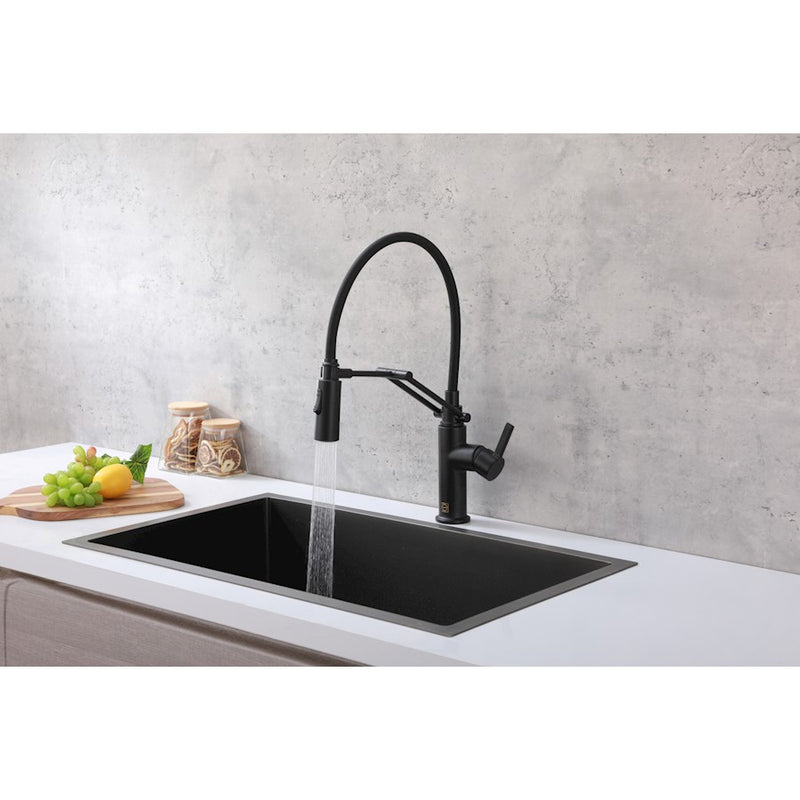 Elegant Lighting Leonardo Kitchen Faucet, Matte Black