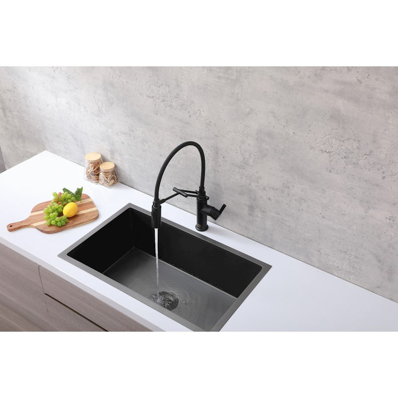 Elegant Lighting Leonardo Kitchen Faucet, Matte Black