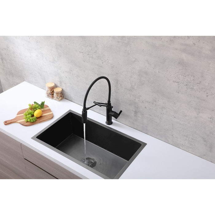 Elegant Lighting Leonardo Kitchen Faucet, Matte Black