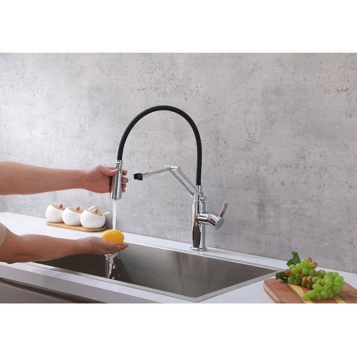 Elegant Lighting Leonardo Kitchen Faucet, Chrome