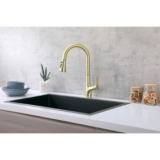 Elegant Lighting Andrea Kitchen Faucet, Brushed Gold